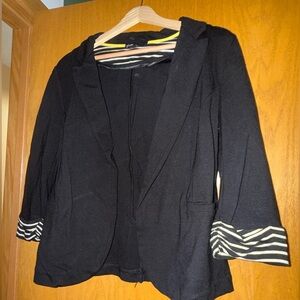 Gibson Black Blazer with Striped Cuffs